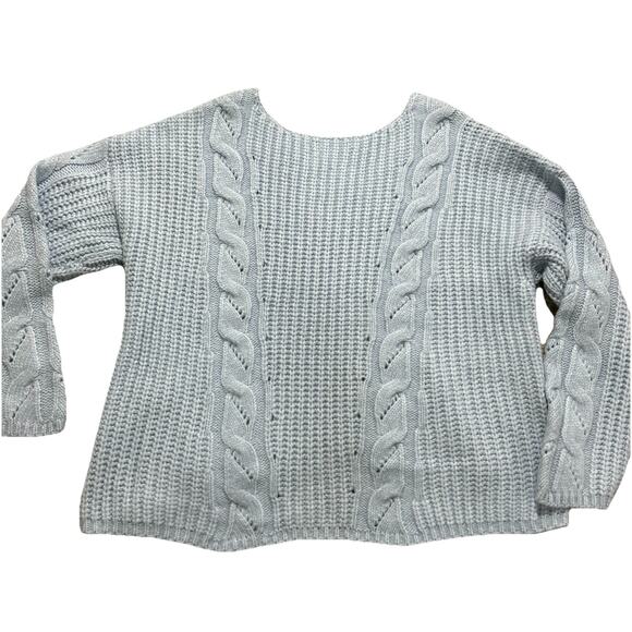 Anthropologie Ramona XL Sky Blue Alpaca Blend Oversized Unique Sweater - Picture 11 of 11